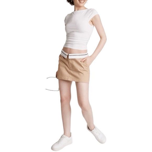 Wild Fable Women's Foldover Chino Skort Light Taupe Size 6 | NWT! - Picture 1 of 10